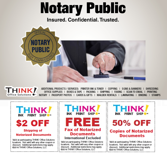 Mobile notary services Denver Aurora Centennial pueblo CO THINK! Office Solutions