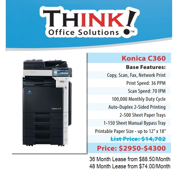 Konica Minolta Bizhub Color Copier C360 Denver THINK!