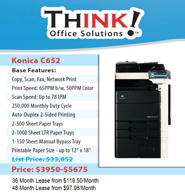 Konica Minolta Bizhub Color Copier C652 Denver THINK!