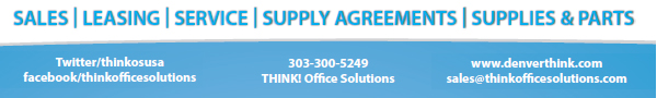 THINK! Office Solutions Denver Copier Konica minolta Bizhub Sales Service Leasing Color MFP