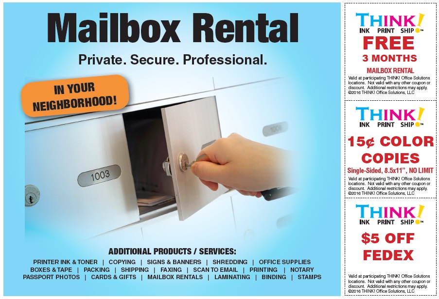 USA Mailbox Rental | THINK! Office
